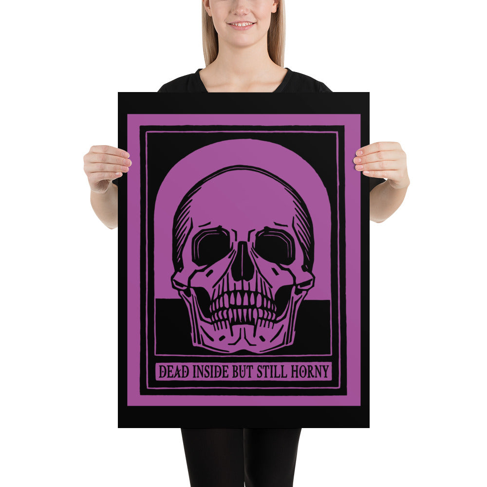 Dead Inside Poster – Vintage Skull Dark Humor Wall Art