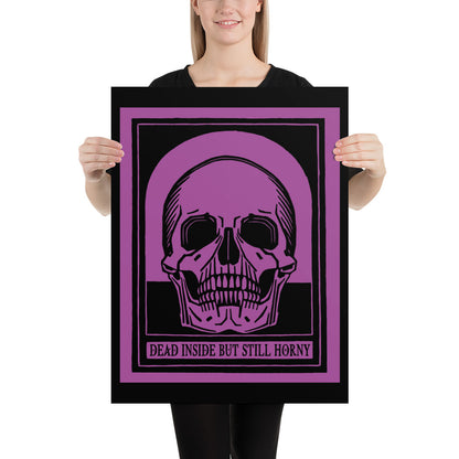 Dead Inside Poster – Vintage Skull Dark Humor Wall Art