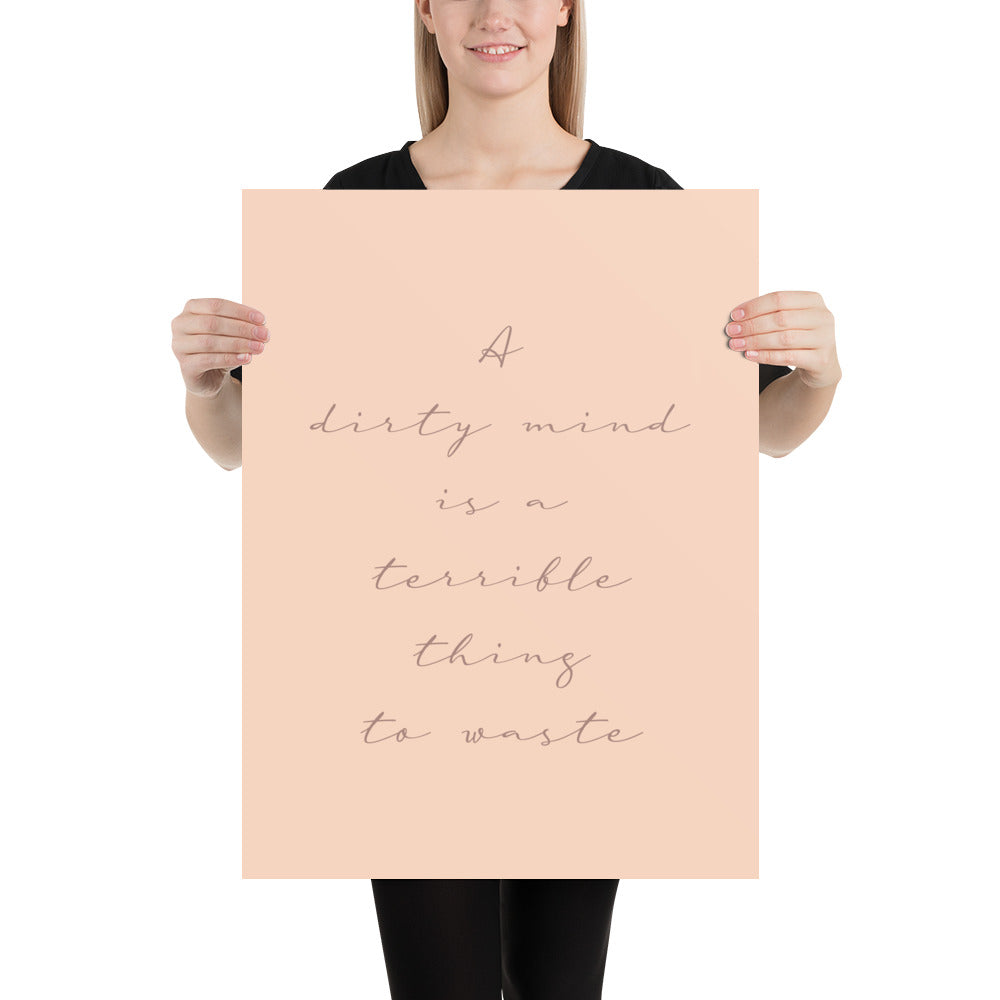 Dirty Mind Poster – Cheeky Typography Wall Art