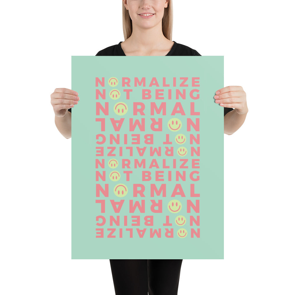 Non-Normative Poster – Green Modern Smiley Neurodiverse Affirmation Wall Art