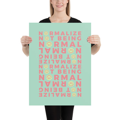 Non-Normative Poster – Green Modern Smiley Neurodiverse Affirmation Wall Art