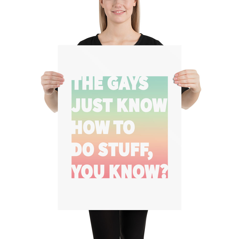 The Gays Just Know Poster – Colorful Queer Quote Art for White Lotus Fans