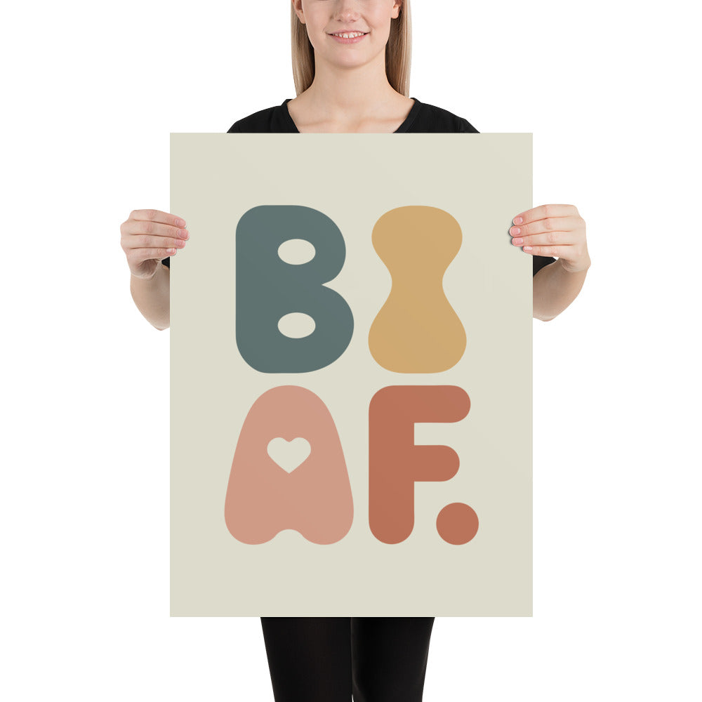 BI AF Poster – Colorful Modern Bisexual Pride Wall Art