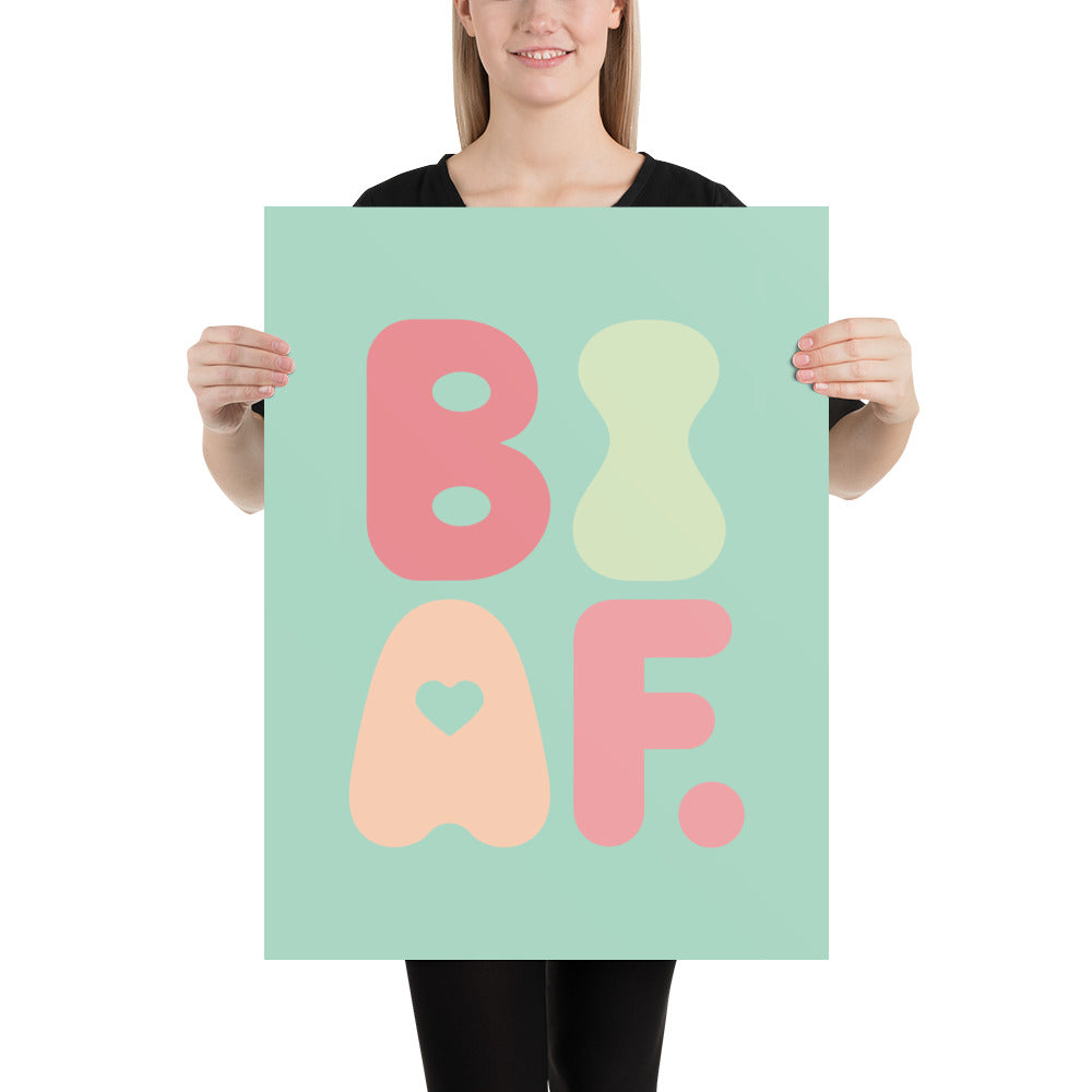 BI AF Poster – Soft Pastel Green Bisexual Pride Wall Art