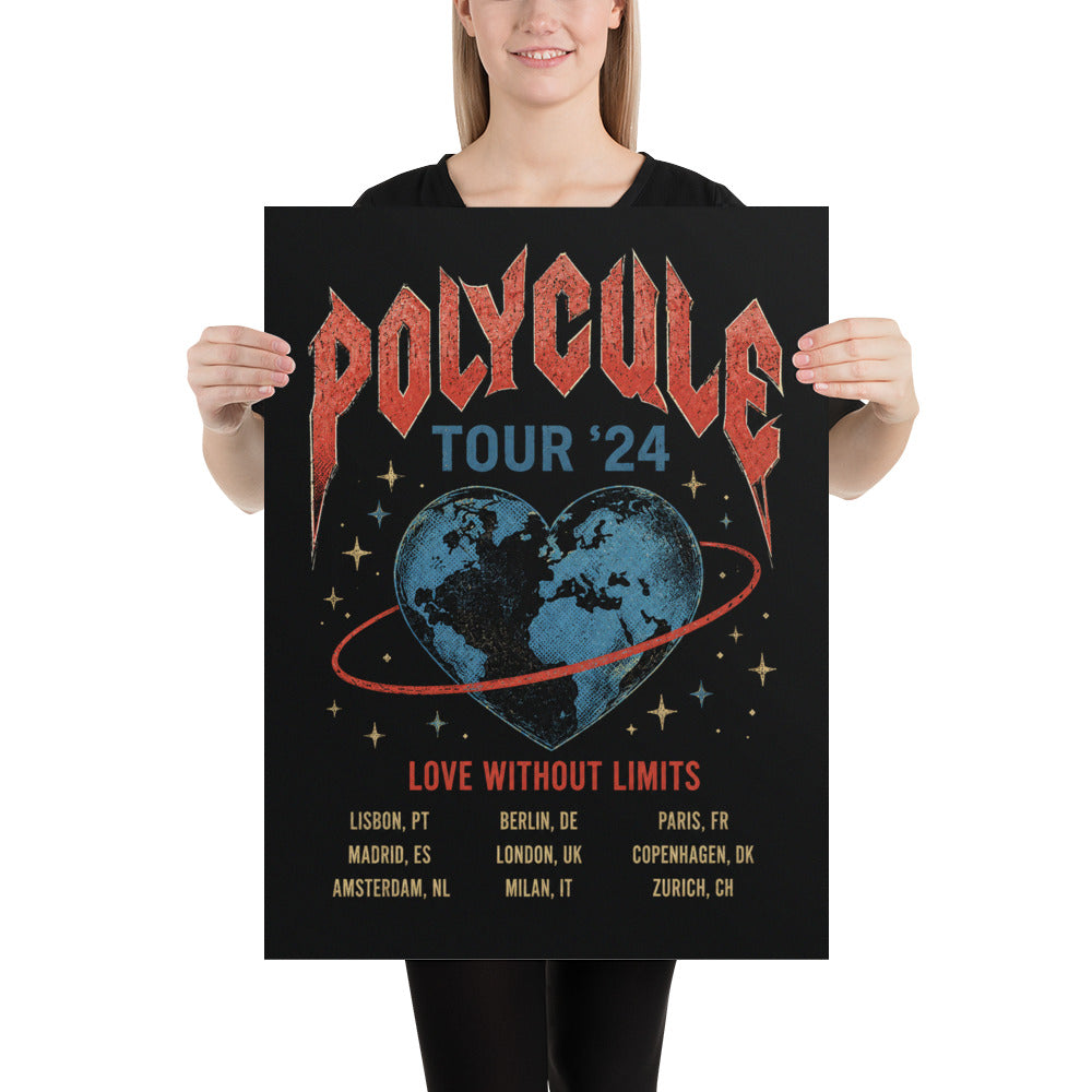 Polycule Tour Poster - Rock Band Style Polyamory Wall Art