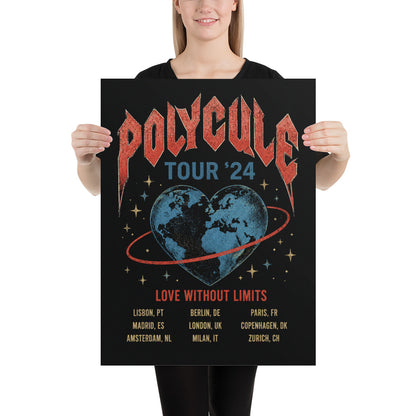 Polycule Tour Poster - Rock Band Style Polyamory Wall Art