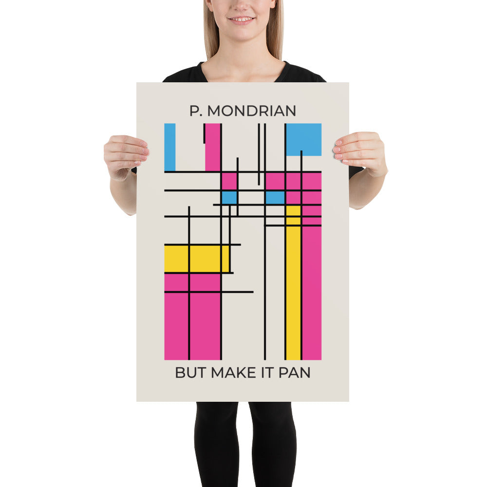 Pan Mondrian Poster – LGBTQ+ Pride Flag Abstract Wall Art