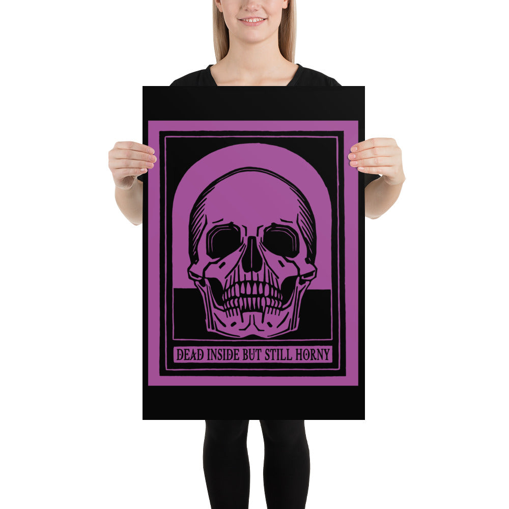 Dead Inside Poster – Vintage Skull Dark Humor Wall Art