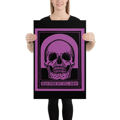 Dead Inside Poster – Vintage Skull Dark Humor Wall Art