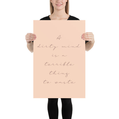 Dirty Mind Poster – Cheeky Typography Wall Art