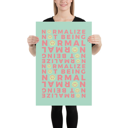 Non-Normative Poster – Green Modern Smiley Neurodiverse Affirmation Wall Art