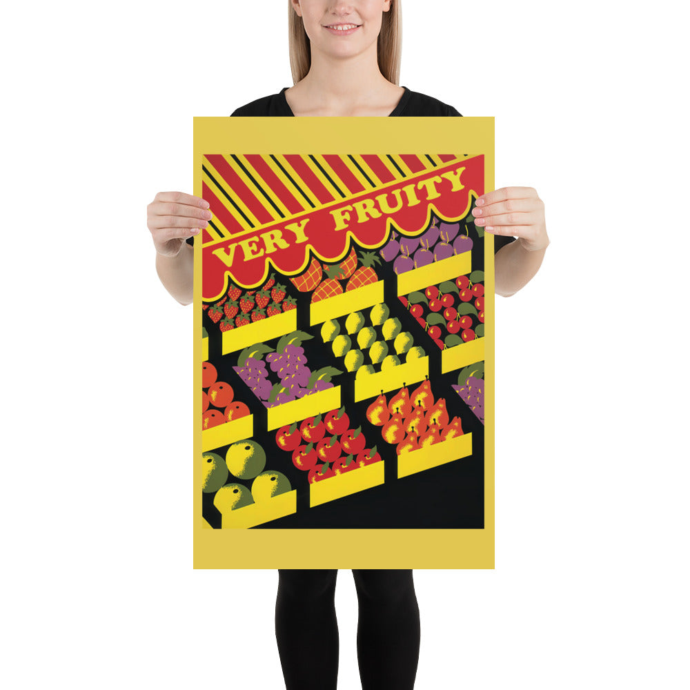 Very Fruity Poster – Queer Humor Vintage Style Wall Art