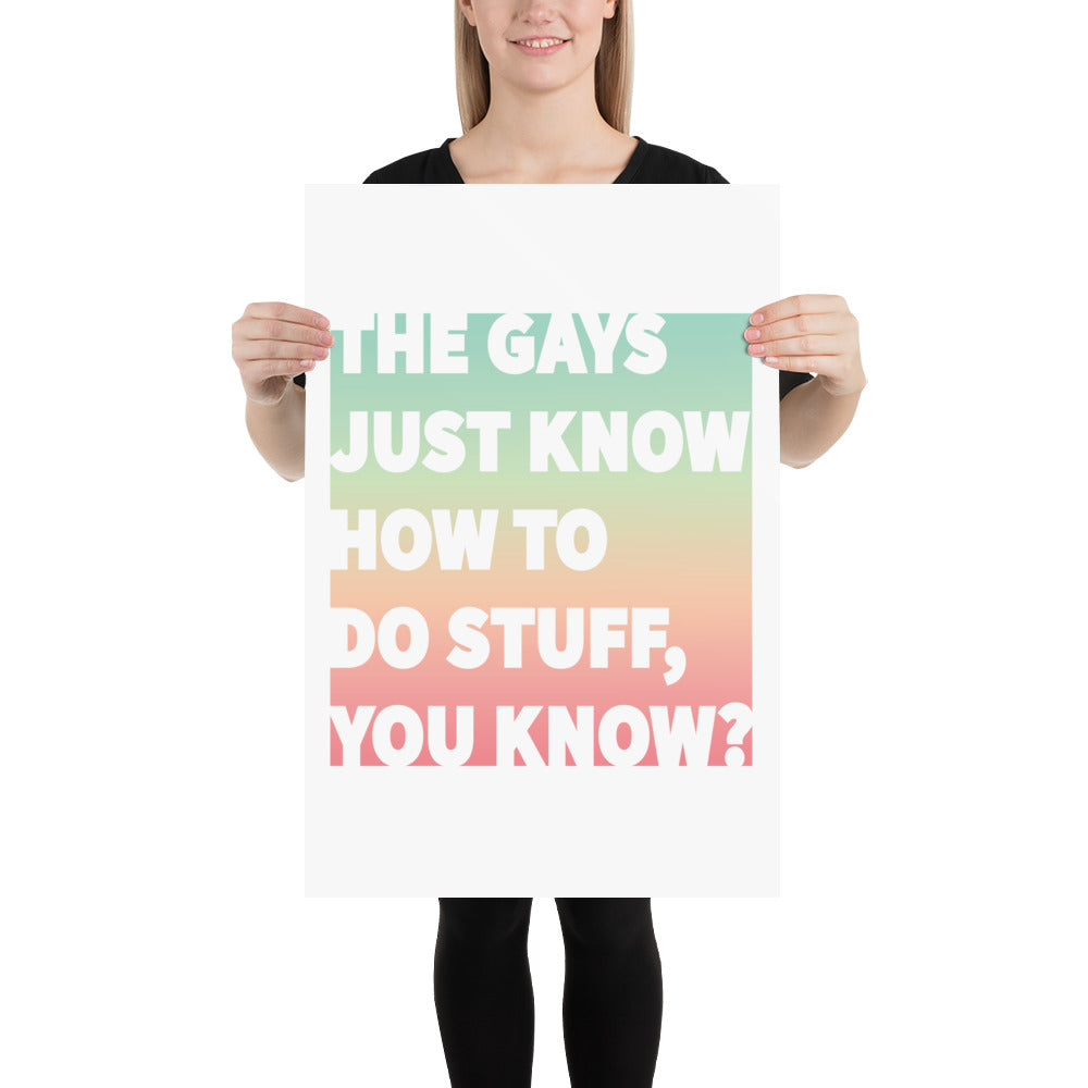 The Gays Just Know Poster – Colorful Queer Quote Art for White Lotus Fans