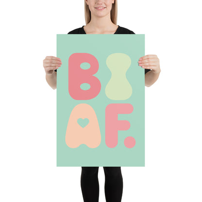 BI AF Poster – Soft Pastel Green Bisexual Pride Wall Art
