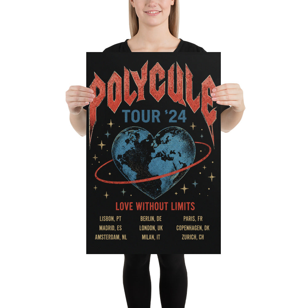 Polycule Tour Poster - Rock Band Style Polyamory Wall Art