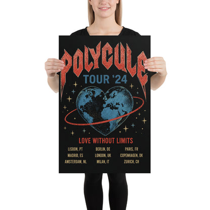 Polycule Tour Poster - Rock Band Style Polyamory Wall Art