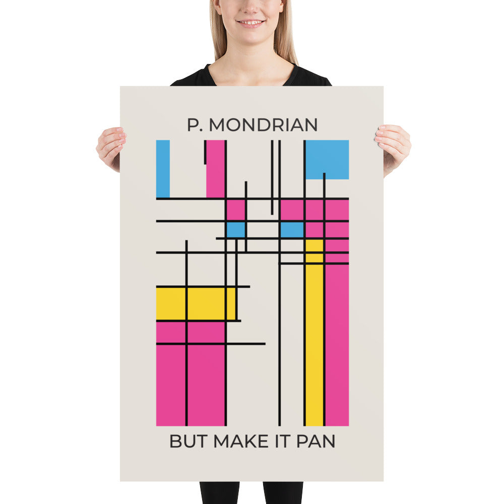 Pan Mondrian Poster – LGBTQ+ Pride Flag Abstract Wall Art