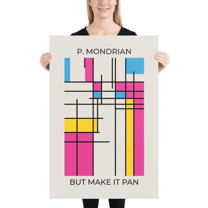 Pan Mondrian Poster – LGBTQ+ Pride Flag Abstract Wall Art