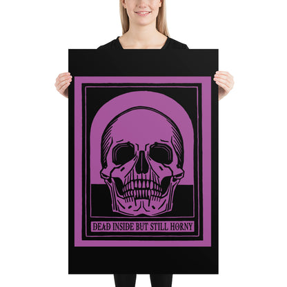 Dead Inside Poster – Vintage Skull Dark Humor Wall Art