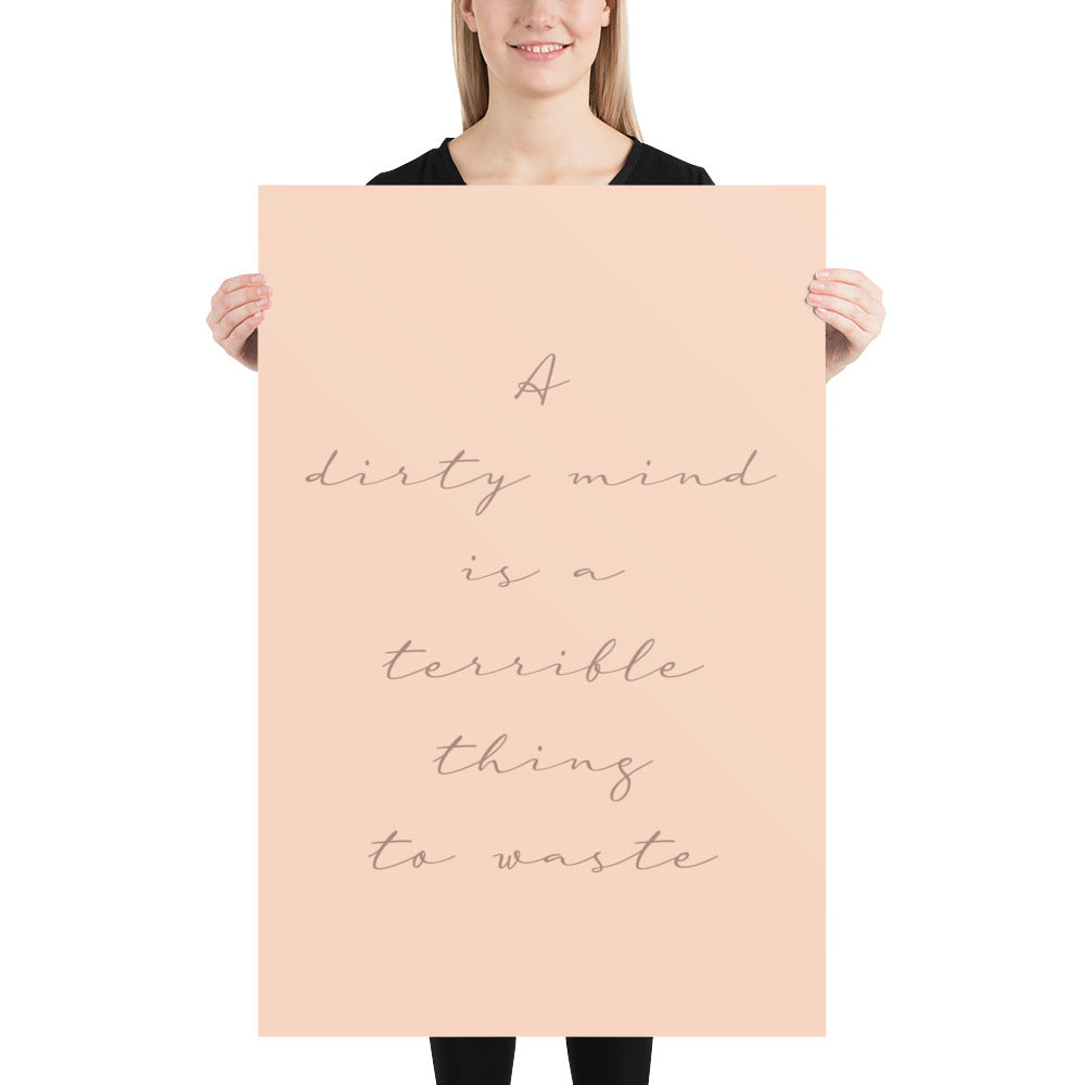 Dirty Mind Poster – Cheeky Typography Wall Art