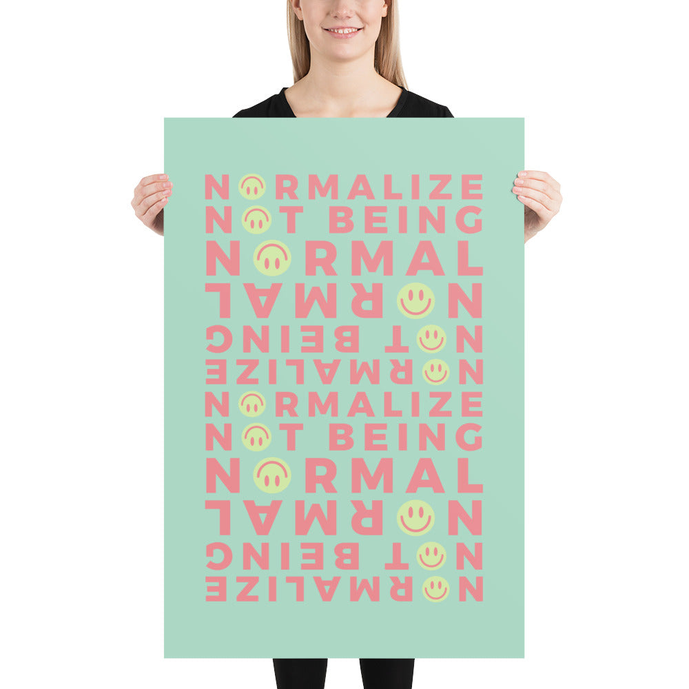 Non-Normative Poster – Green Modern Smiley Neurodiverse Affirmation Wall Art