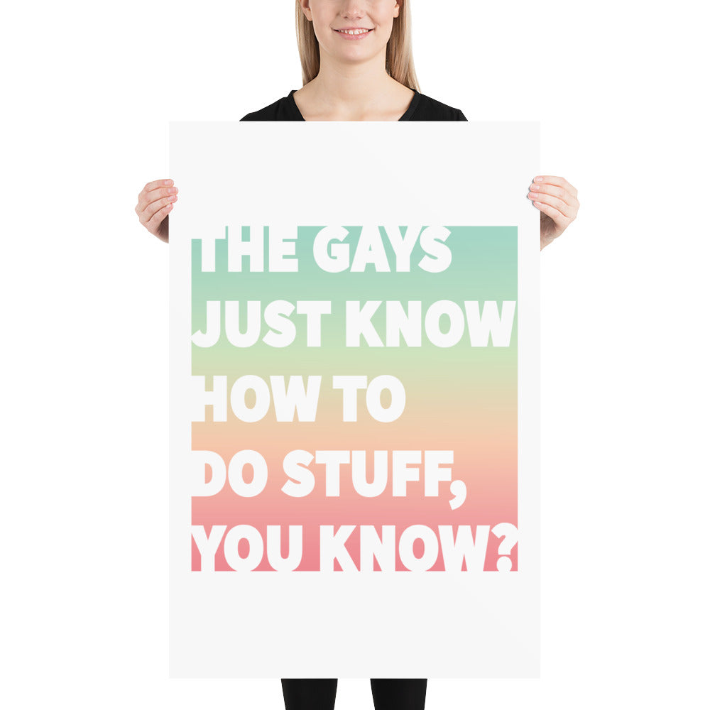 The Gays Just Know Poster – Colorful Queer Quote Art for White Lotus Fans