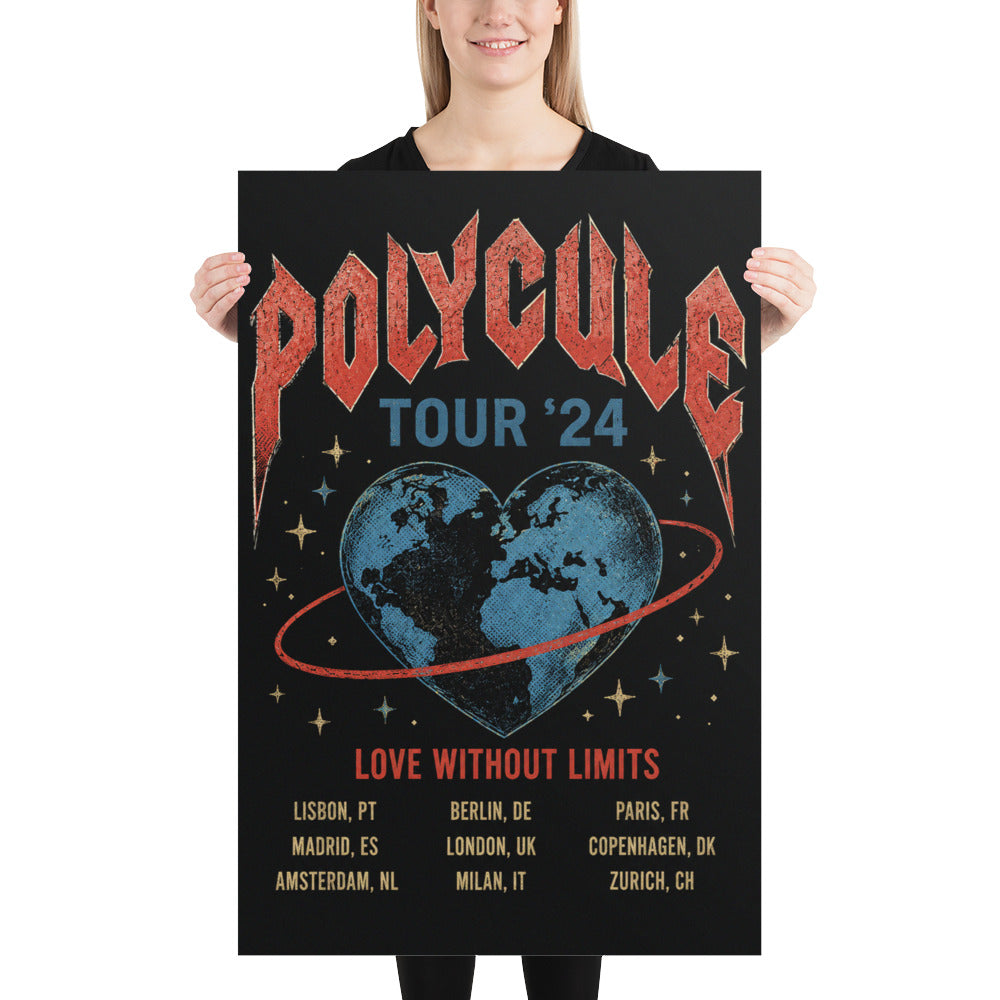 Polycule Tour Poster - Rock Band Style Polyamory Wall Art