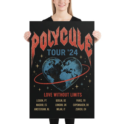 Polycule Tour Poster - Rock Band Style Polyamory Wall Art