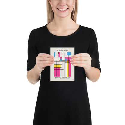 Pan Mondrian Poster – LGBTQ+ Pride Flag Abstract Wall Art