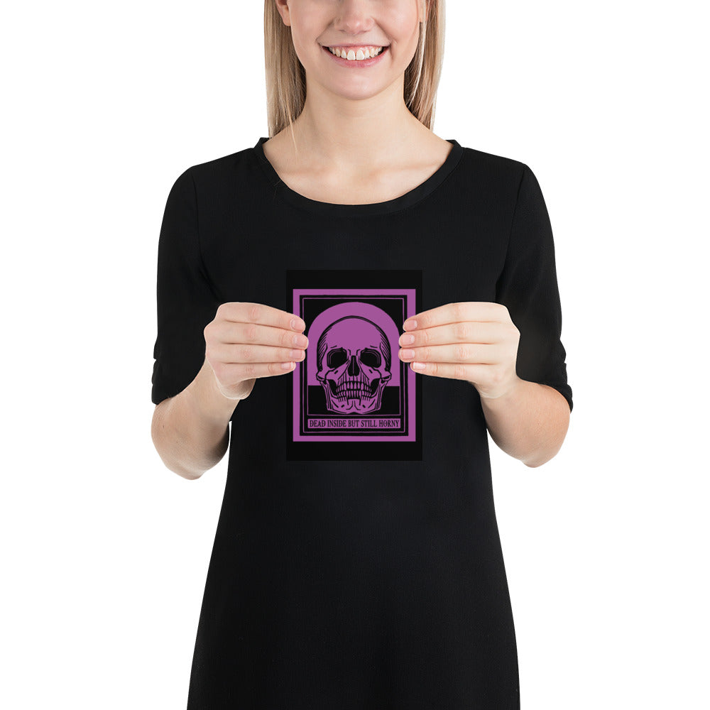 Dead Inside Poster – Vintage Skull Dark Humor Wall Art