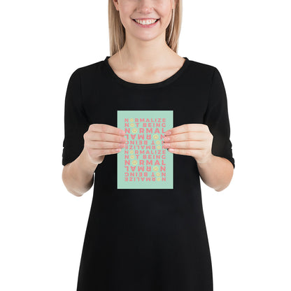 Non-Normative Poster – Green Modern Smiley Neurodiverse Affirmation Wall Art