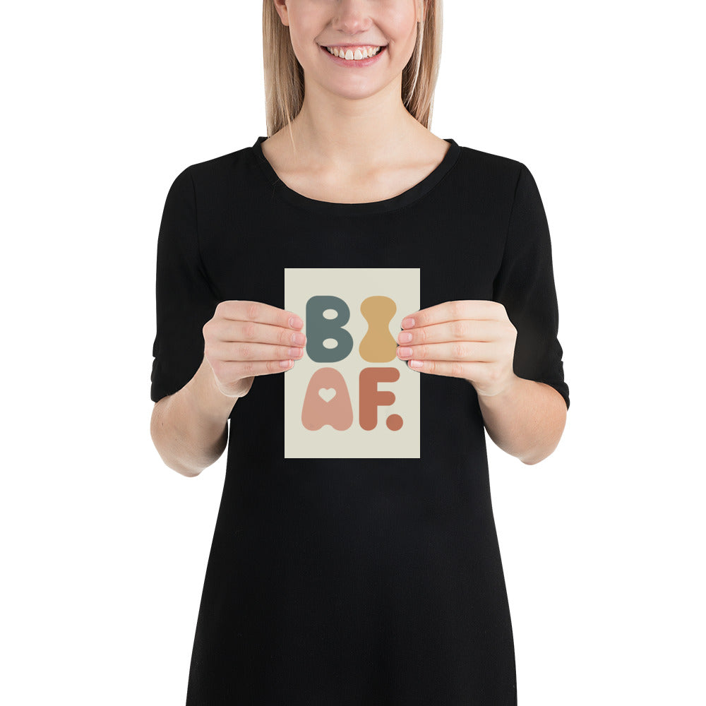 BI AF Poster – Colorful Modern Bisexual Pride Wall Art