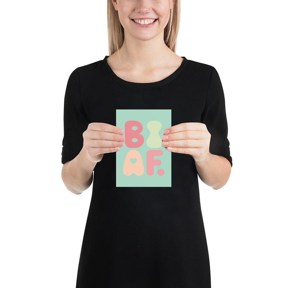 BI AF Poster – Soft Pastel Green Bisexual Pride Wall Art