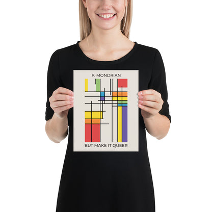 Queer Mondrian Poster – LGBTQ+ Pride Flag Abstract Wall Art