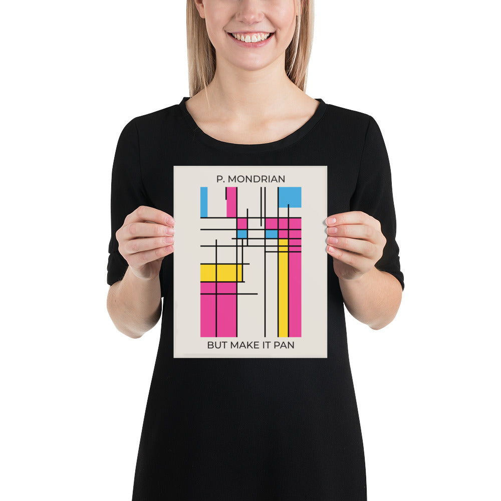 Pan Mondrian Poster – LGBTQ+ Pride Flag Abstract Wall Art