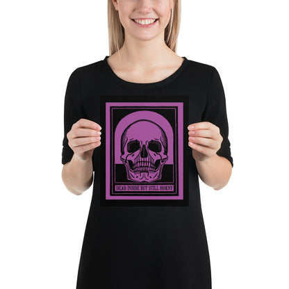 Dead Inside Poster – Vintage Skull Dark Humor Wall Art
