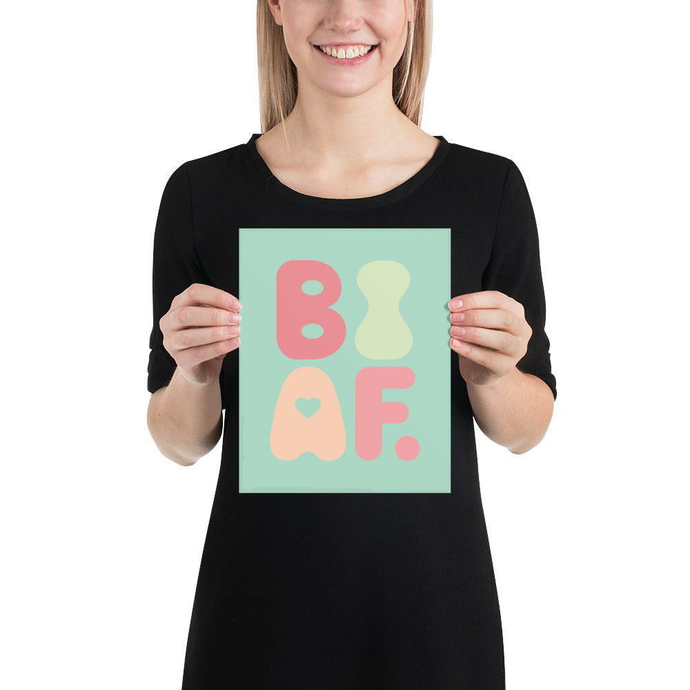 BI AF Poster – Soft Pastel Green Bisexual Pride Wall Art