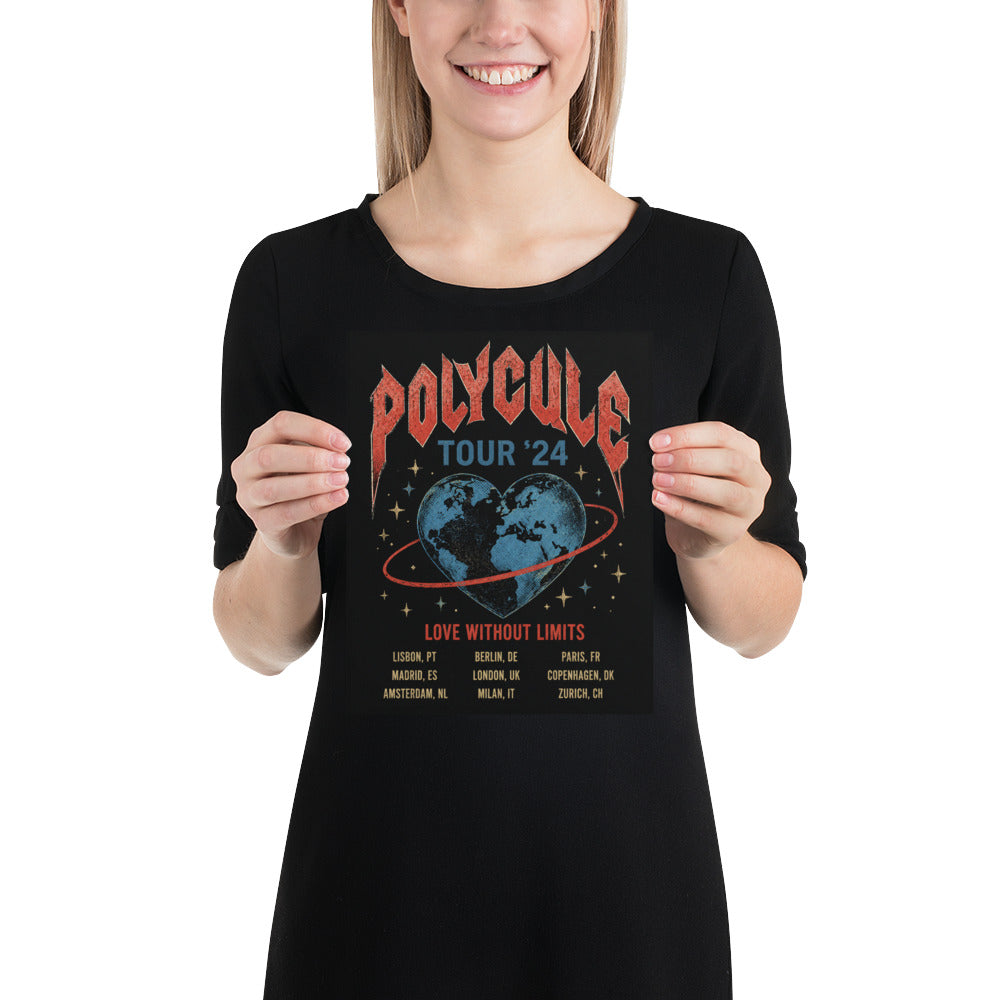 Polycule Tour Poster - Rock Band Style Polyamory Wall Art