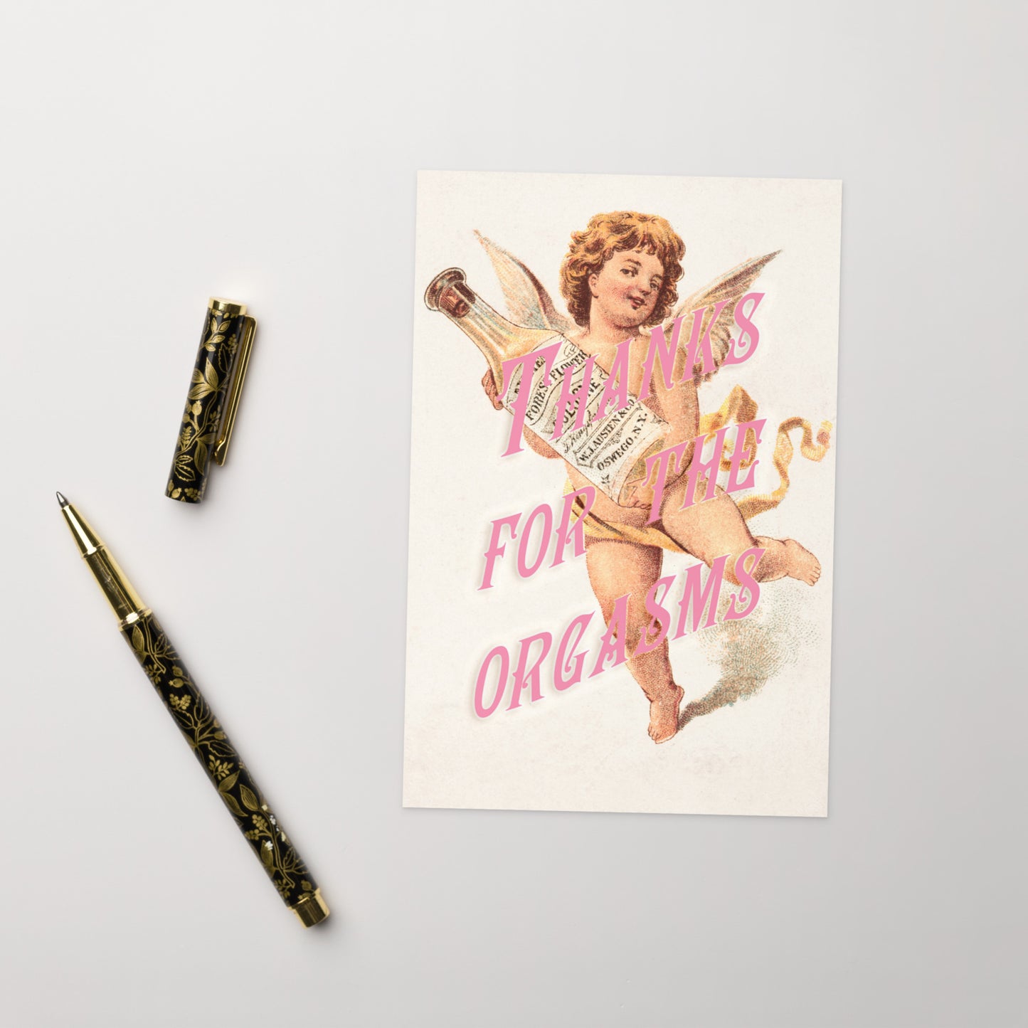 Thanks for the Orgasms Greeting Card – Vintage Cheeky Gratitude Stationery