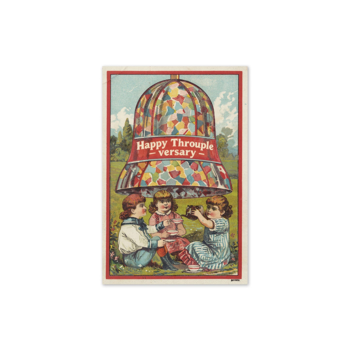 Happy Throuple-versary Greeting Card – Vintage ENM Celebration Card