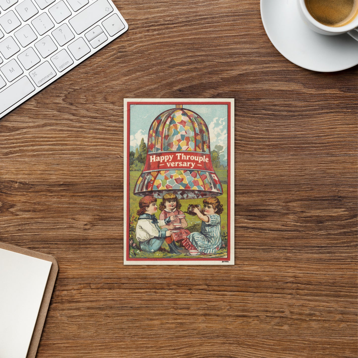 Happy Throuple-versary Greeting Card – Vintage ENM Celebration Card