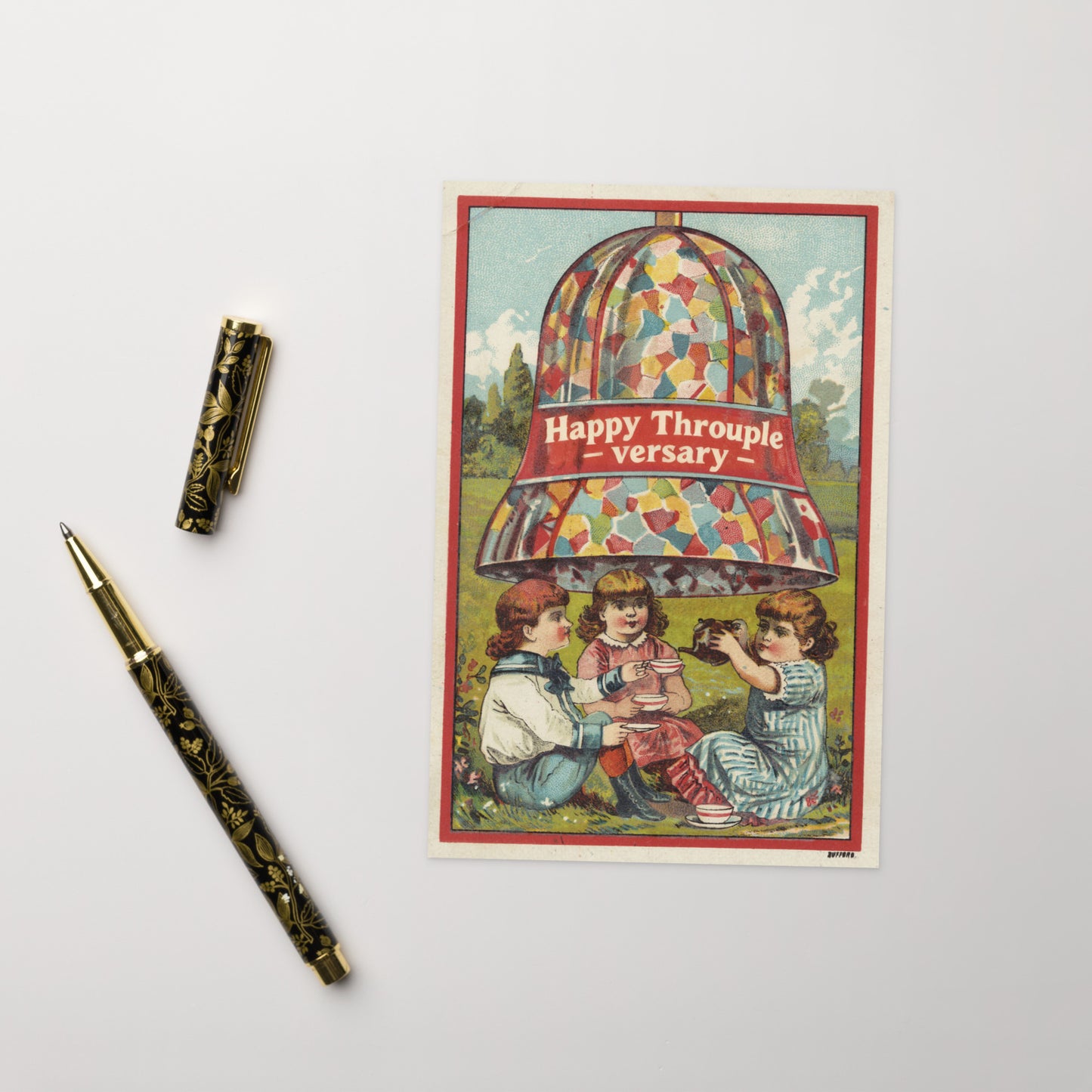 Happy Throuple-versary Greeting Card – Vintage ENM Celebration Card