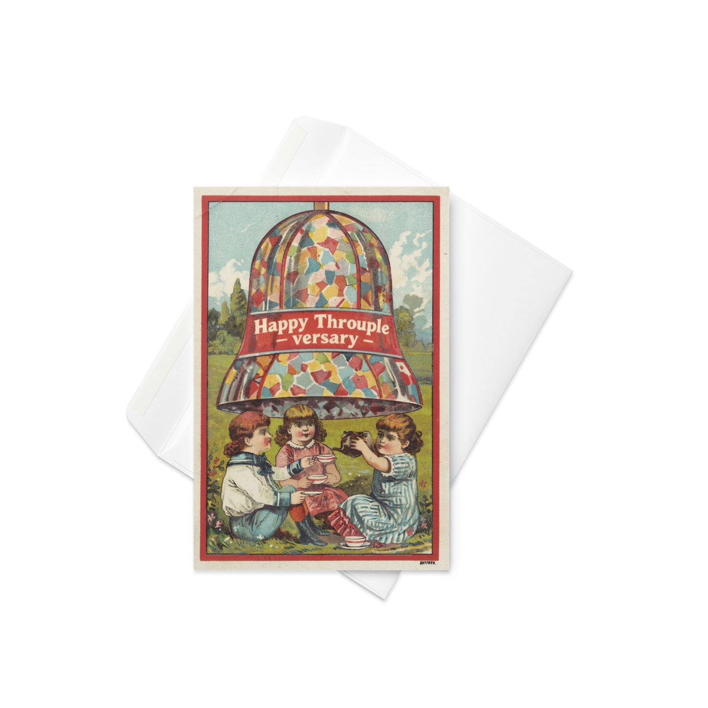 Happy Throuple-versary Greeting Card – Vintage ENM Celebration Card