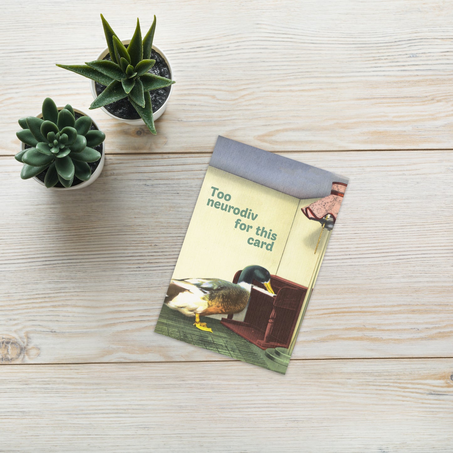 Too Neurodiv for This Card – Funny Vintage Neurodivergent Greeting Card