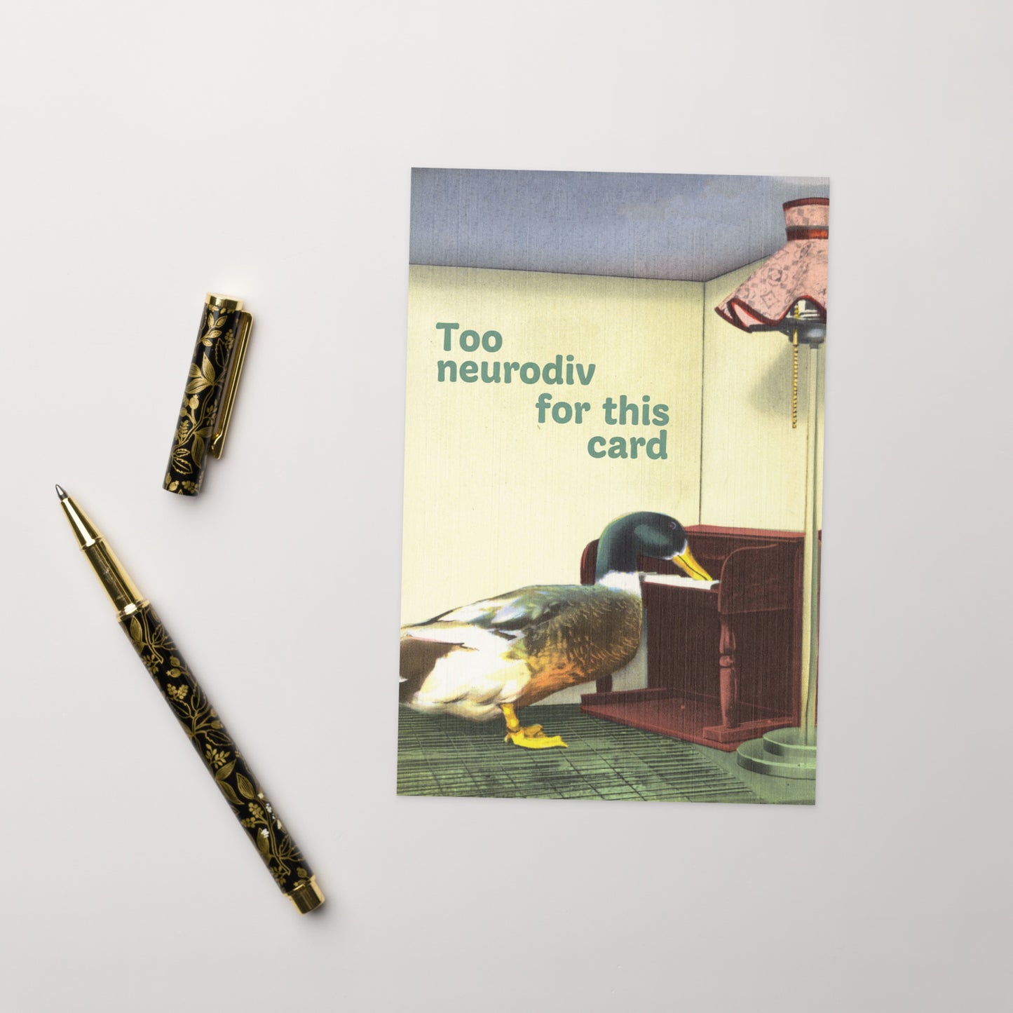 Too Neurodiv for This Card – Funny Vintage Neurodivergent Greeting Card