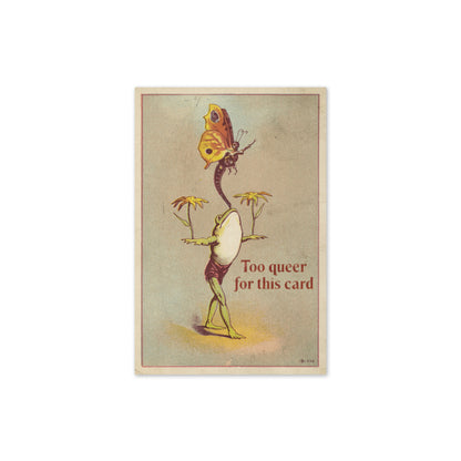 Too Queer for This Card – Playful Vintage LGBTQ Greeting Card card