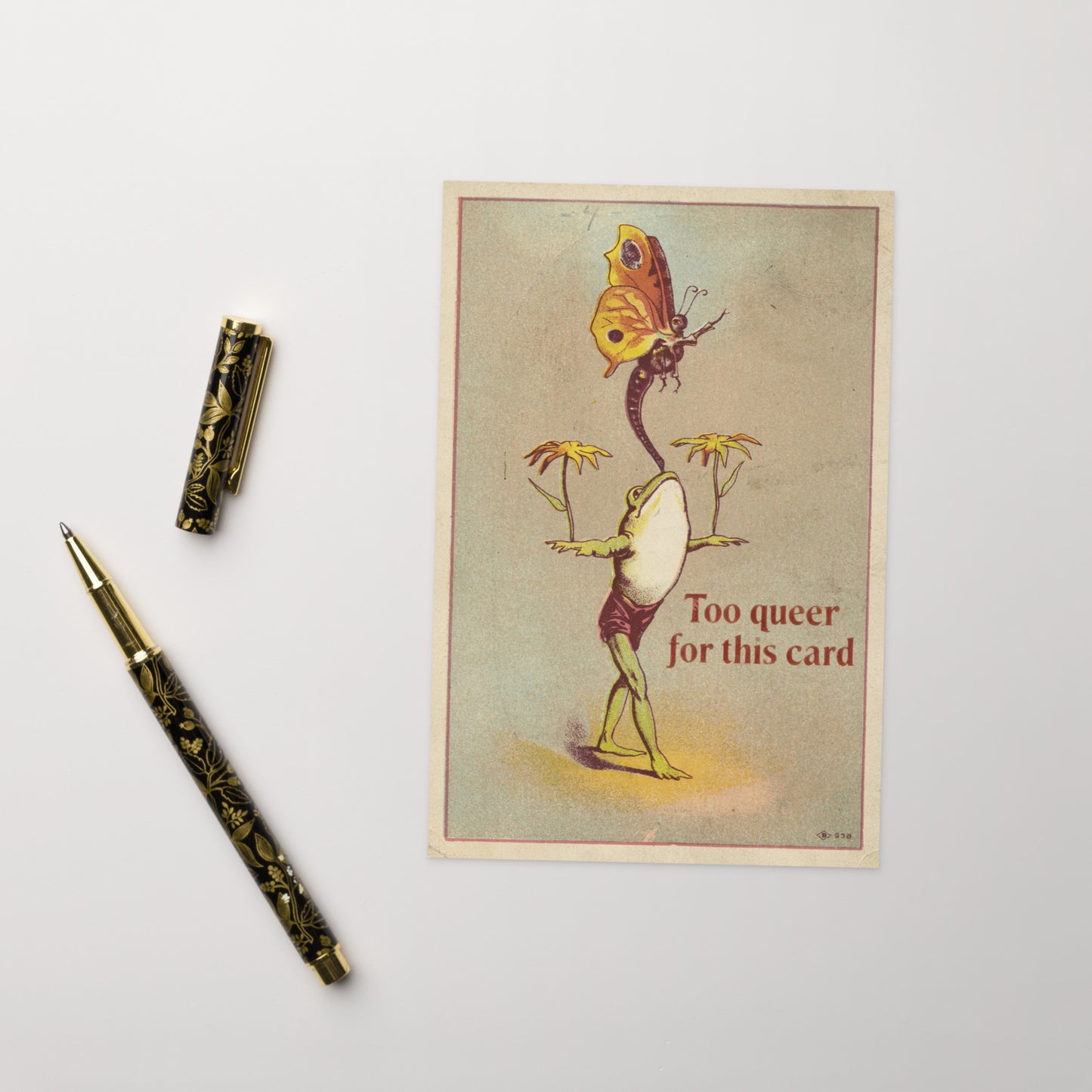 Too Queer for This Card – Playful Vintage LGBTQ Greeting Card card