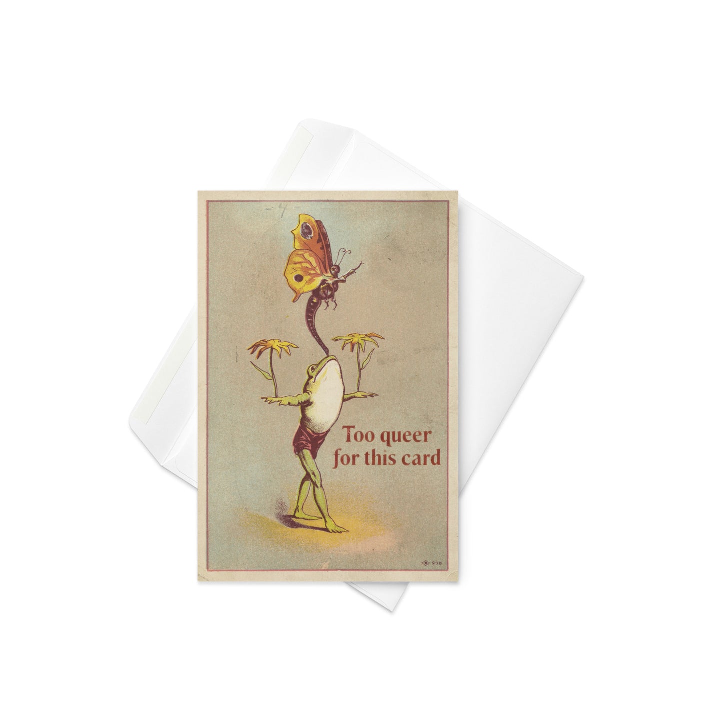 Too Queer for This Card – Playful Vintage LGBTQ Greeting Card card