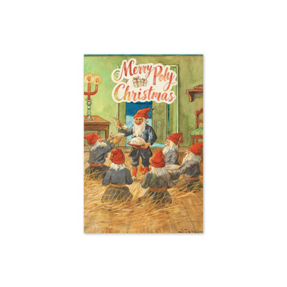 Merry Poly Christmas Greeting card – Vintage Holiday Card for ENM & Choosen Family