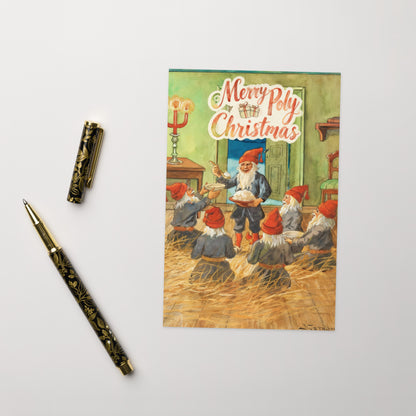 Merry Poly Christmas Greeting card – Vintage Holiday Card for ENM & Choosen Family